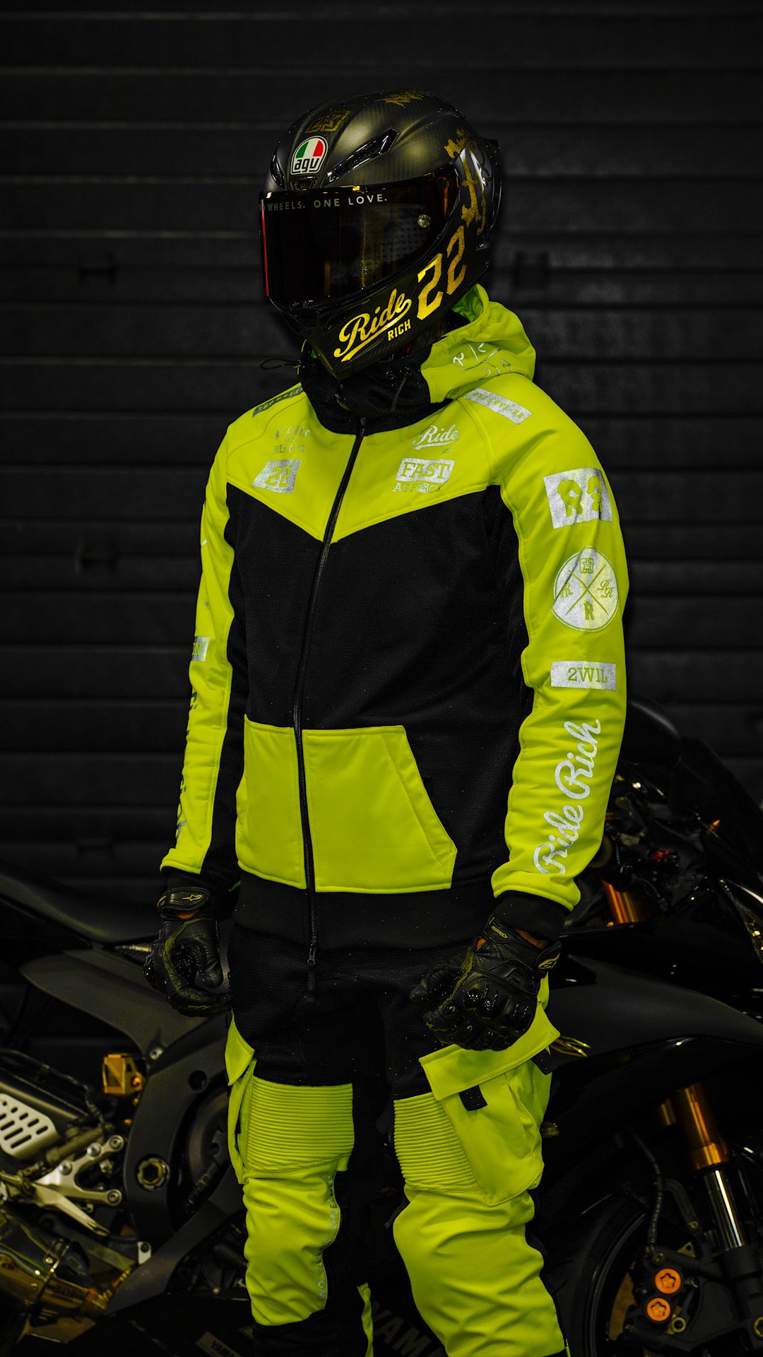 Regency™ V2.Flow™ Mesh Armoured Hooded Jacket {RR GP/Hyper Yellow}