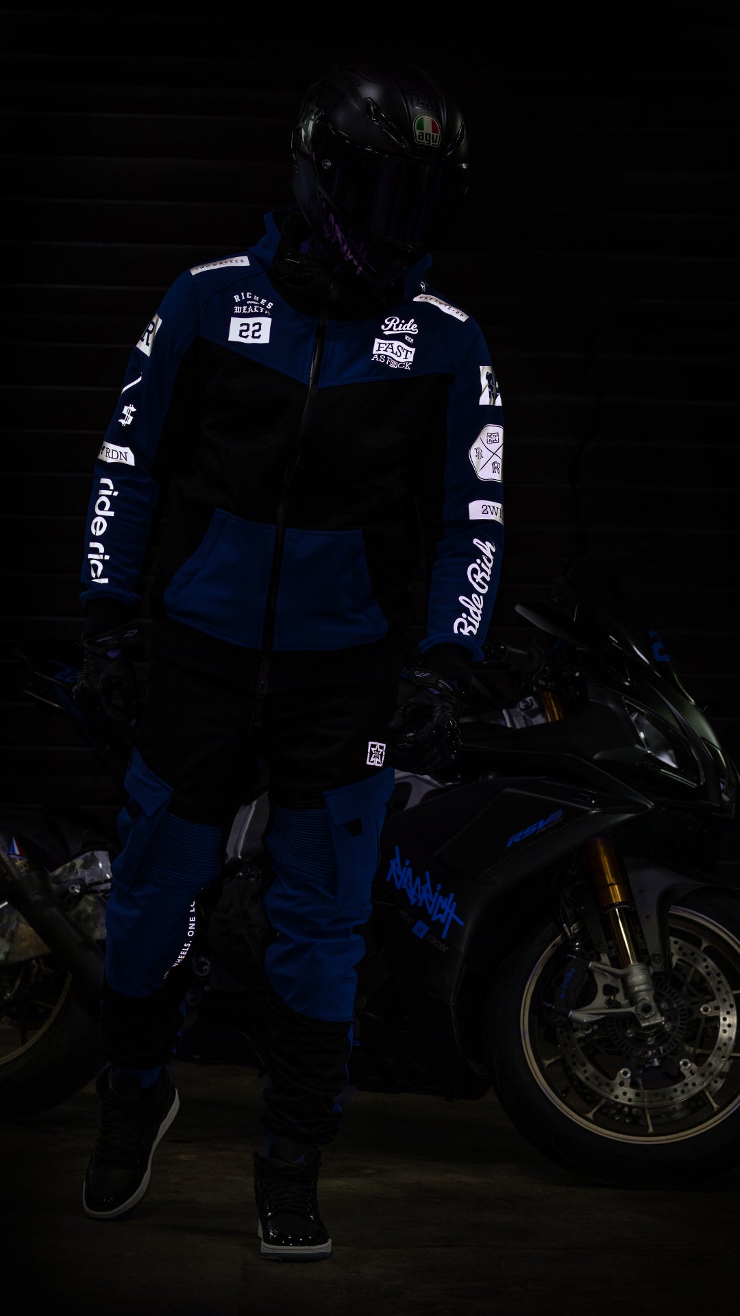 Regency™ V2.Flow™ Mesh Armoured Hooded Jacket {RR GP/Blue}