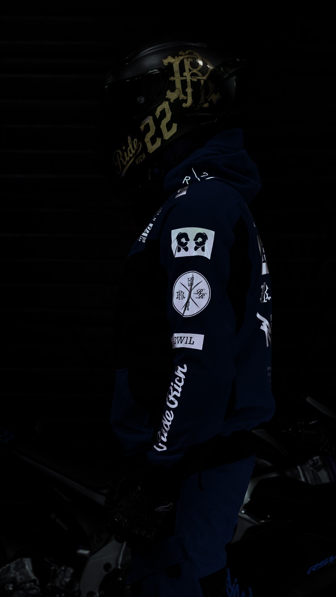 Regency™ V2.Flow™ Mesh Armoured Hooded Jacket {RR GP/Blue}