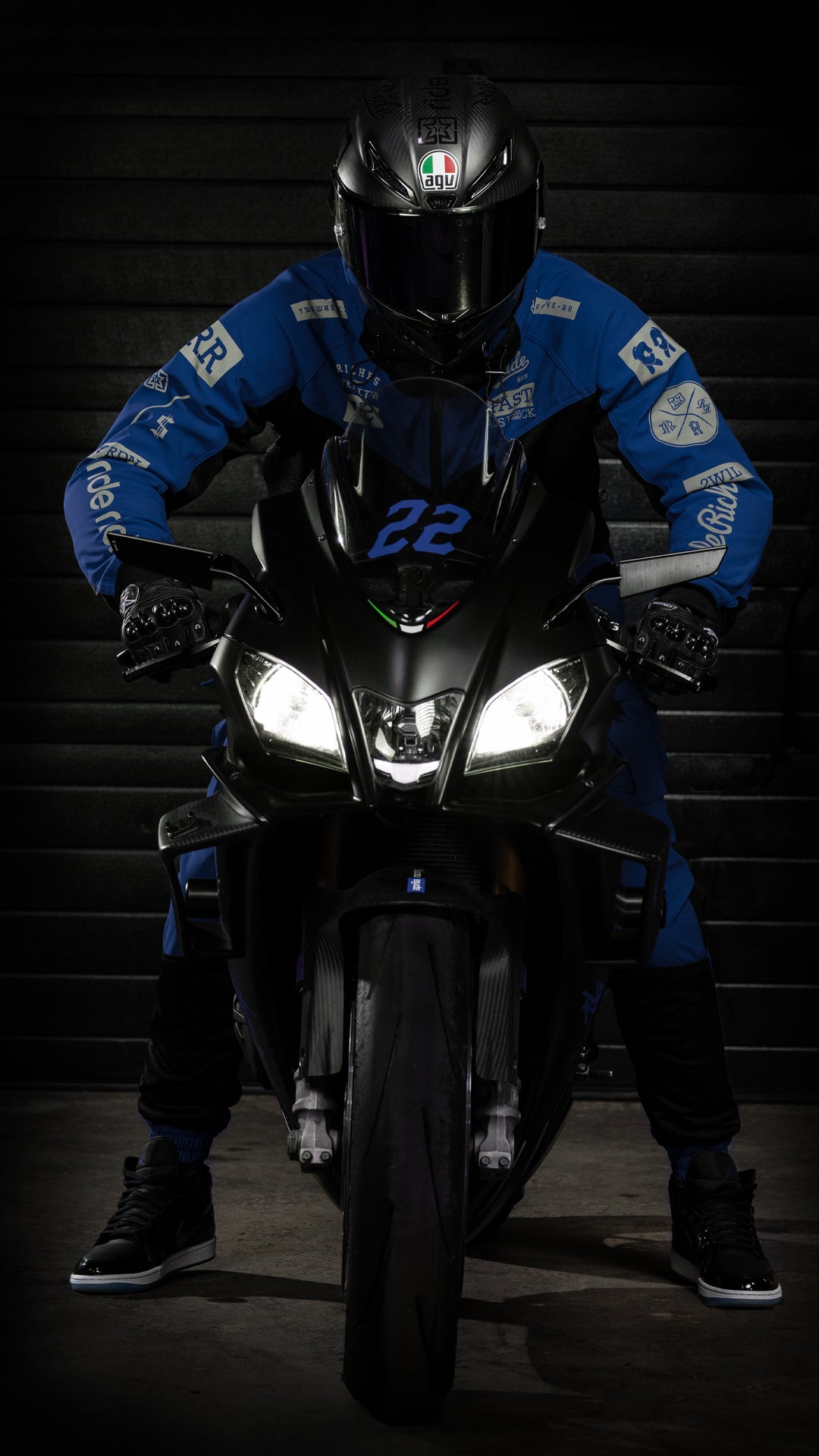 Regency™ V2.Flow™ Mesh Armoured Hooded Jacket {RR GP/Blue}