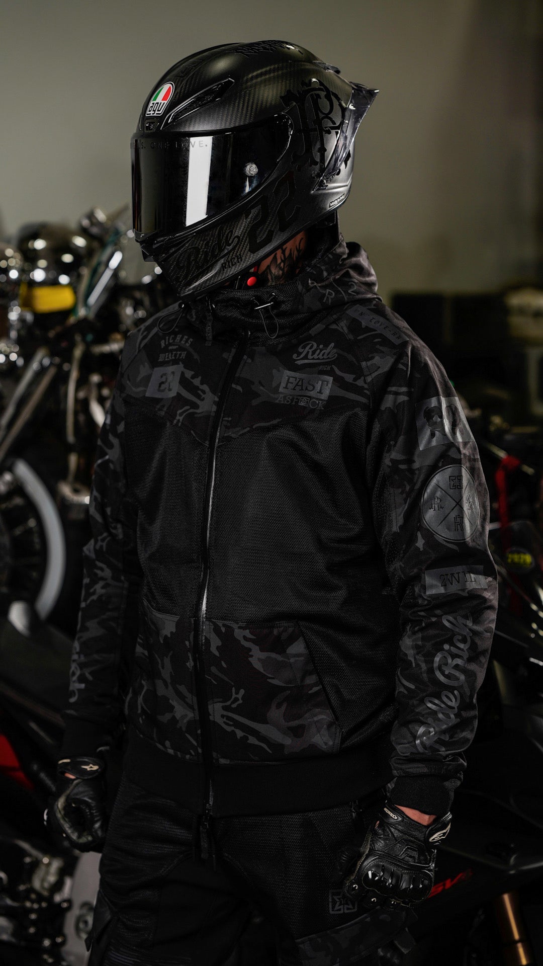 Regency™ V2.Flow™ Mesh Armoured Hooded Jacket {RR GP/Black Camo}