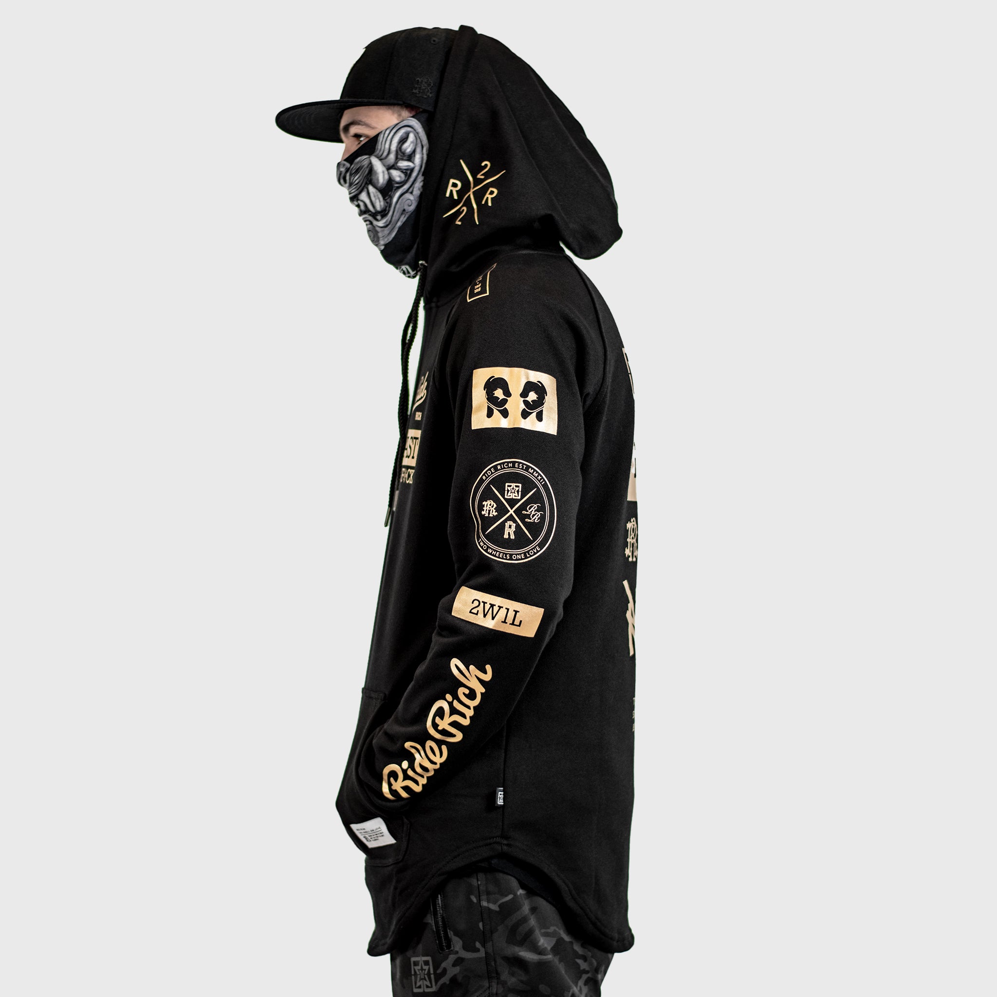 RR GP Scoop Pullover Hoodie {Gold on Black}