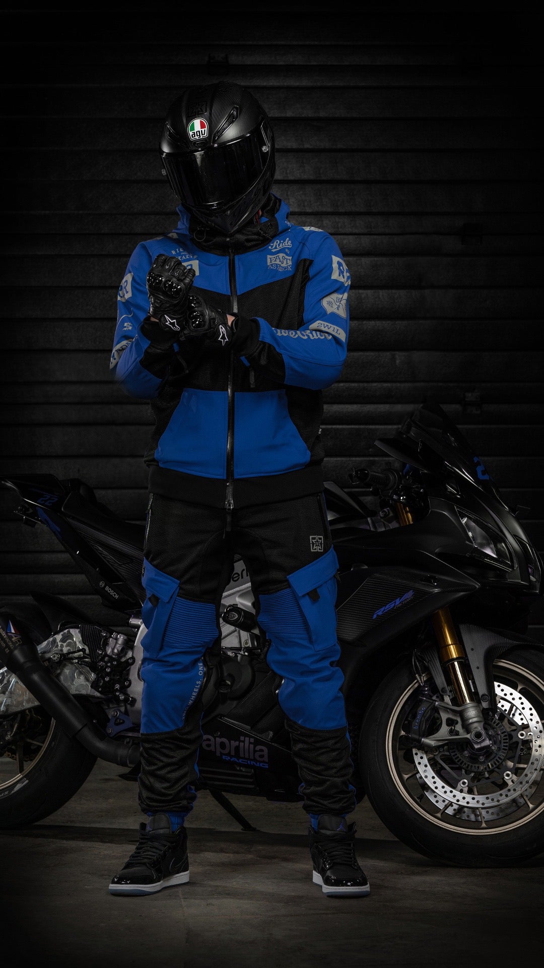 Regency™ V2.Flow™ Mesh Armoured Hooded Jacket {RR GP/Blue}
