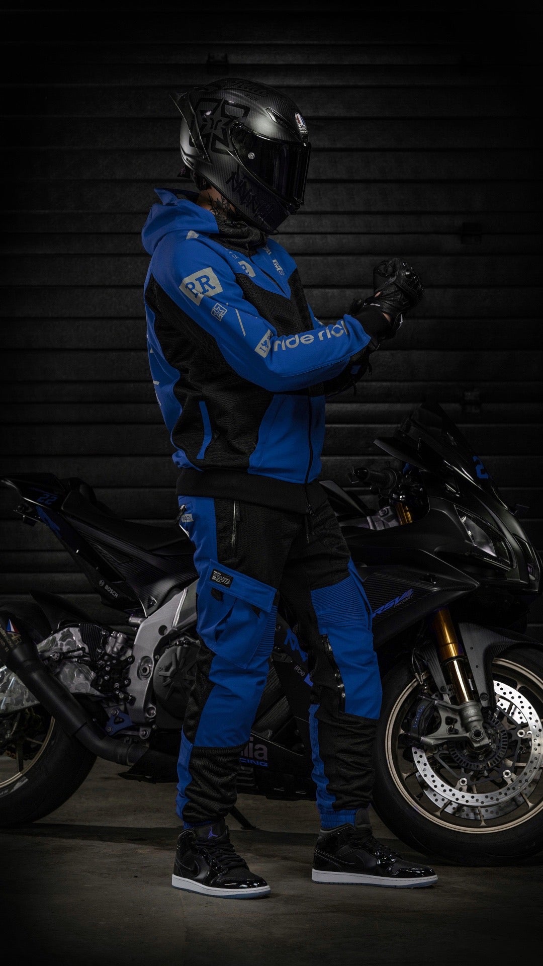 Regency™ V2.Flow™ Mesh Armoured Hooded Jacket {RR GP/Blue}