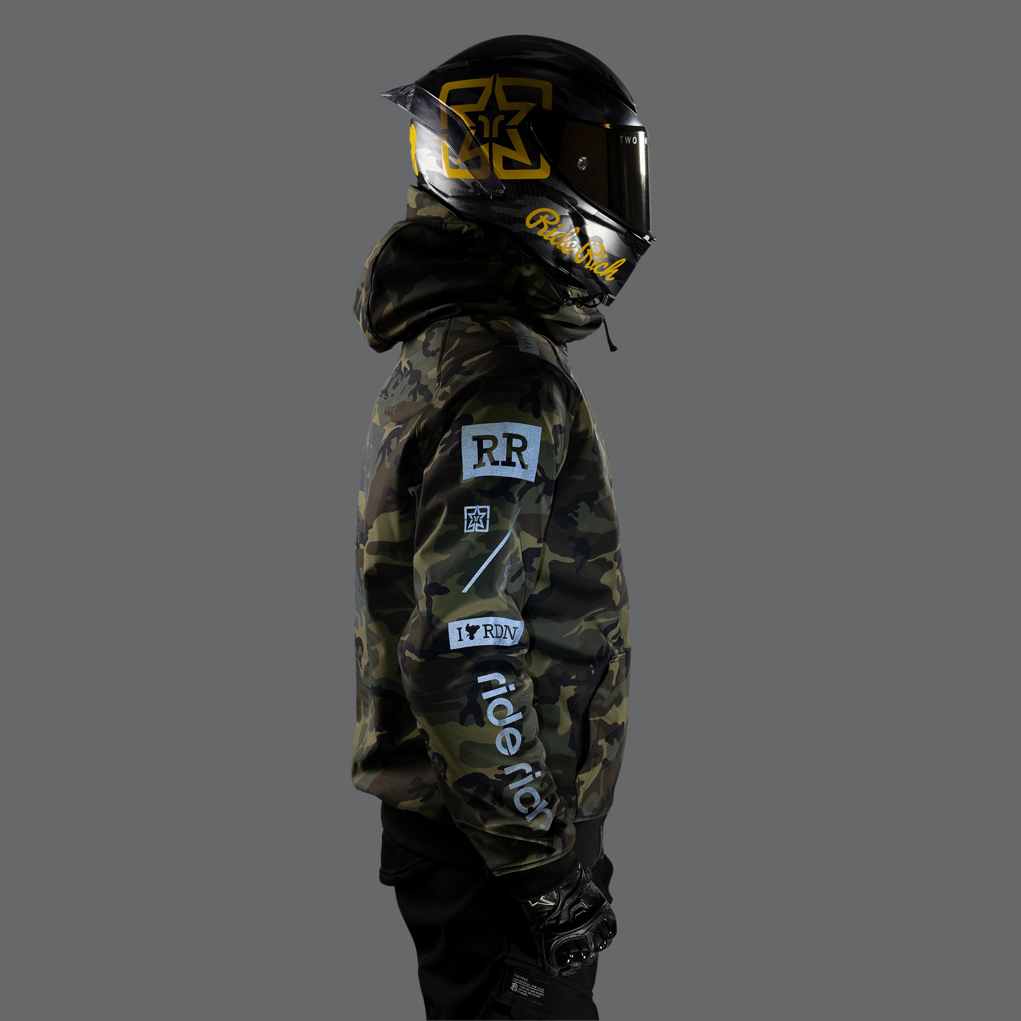 Regency™ Armoured Softshell Hooded Jacket {RR GP/Woodland Camo}