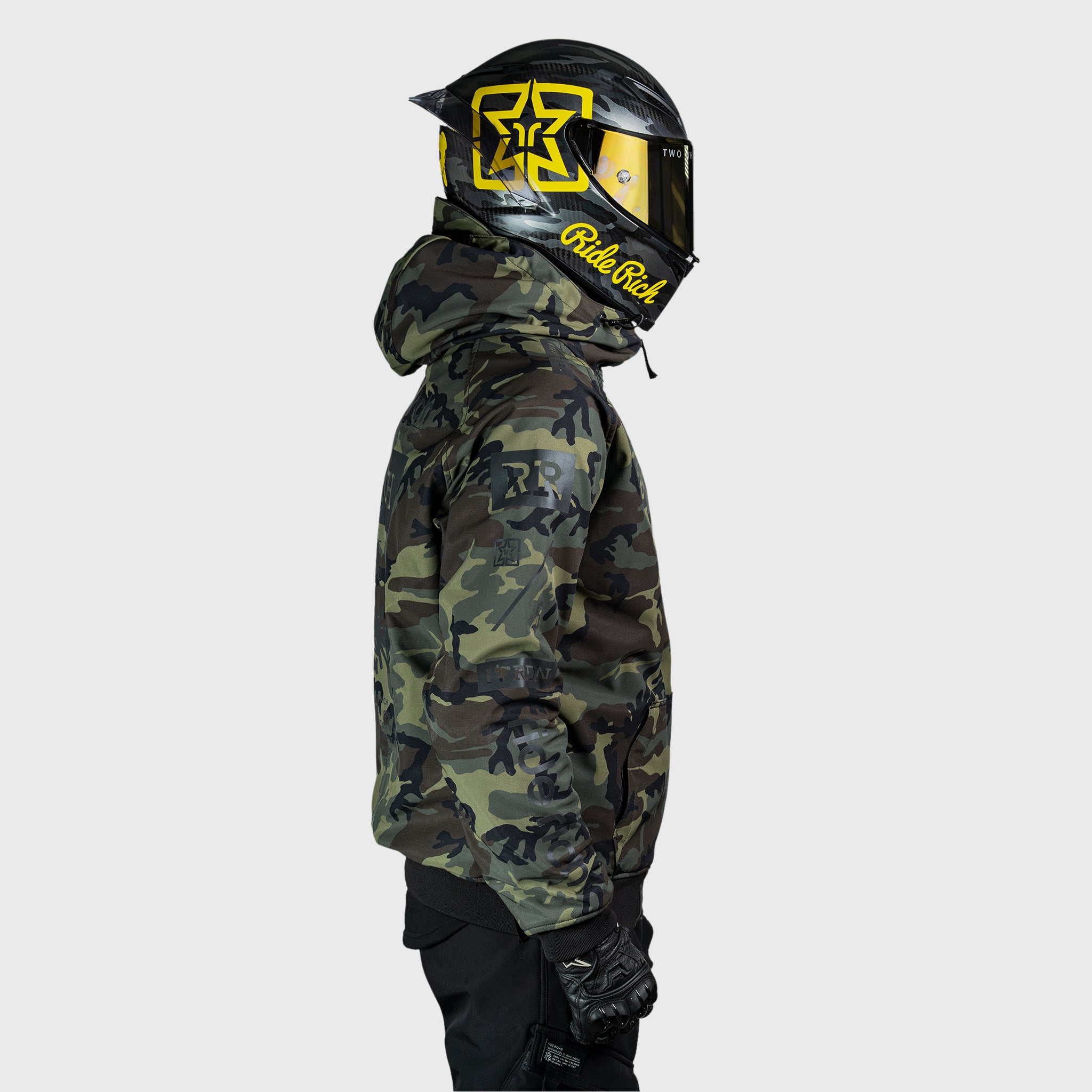 Regency™ Armoured Softshell Hooded Jacket {RR GP/Woodland Camo}