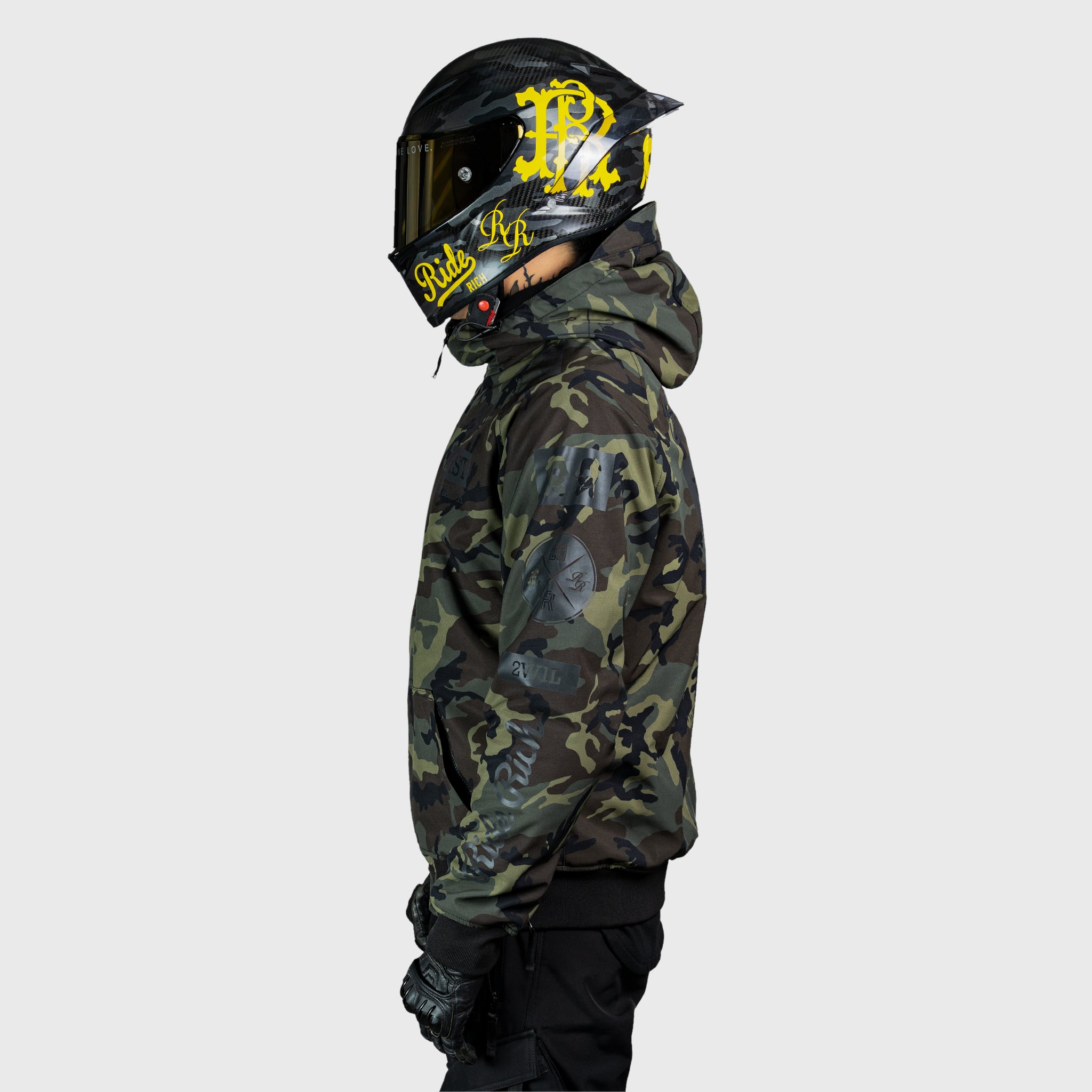 Regency™ Armoured Softshell Hooded Jacket {RR GP/Woodland Camo}