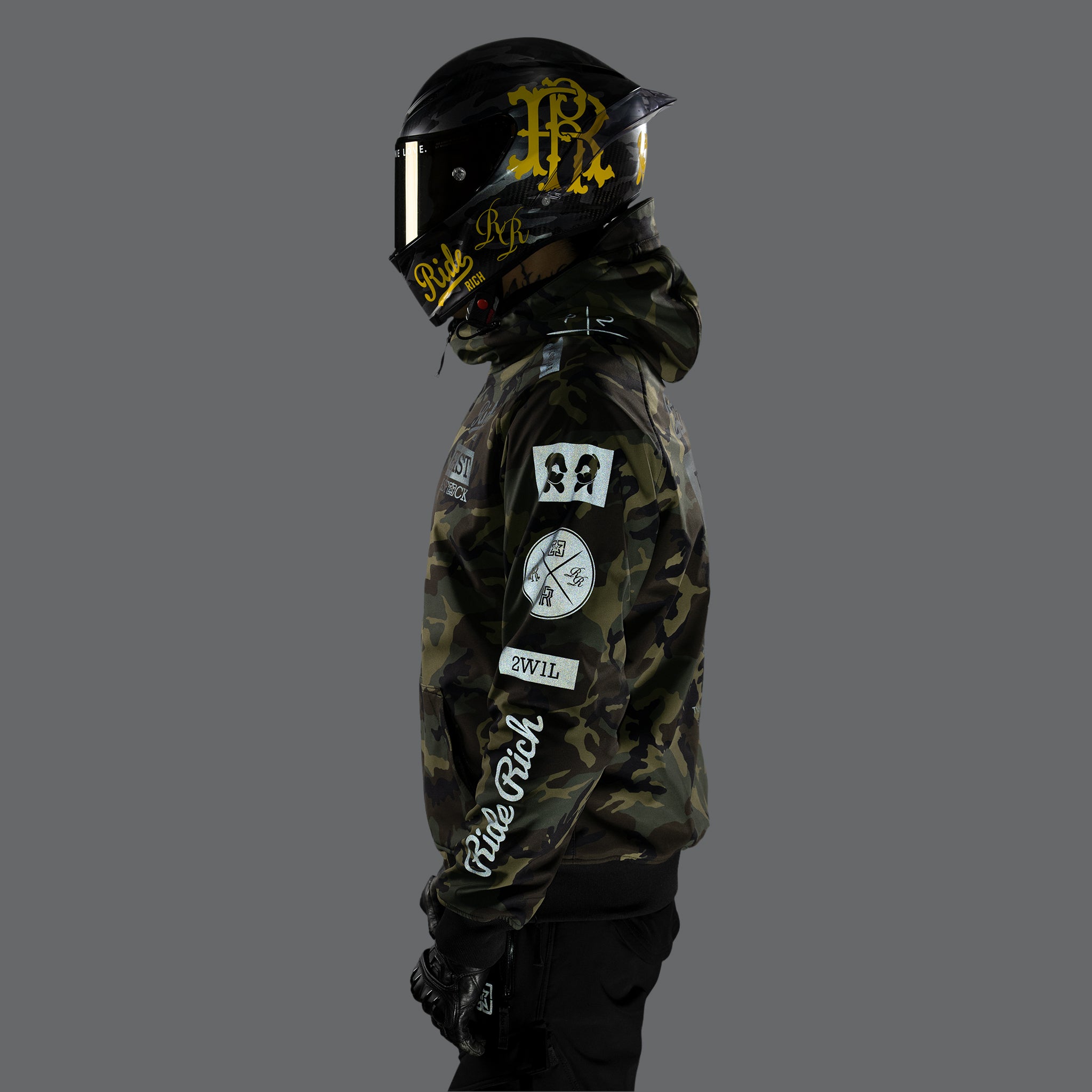 Regency™ Armoured Softshell Hooded Jacket {RR GP/Woodland Camo}