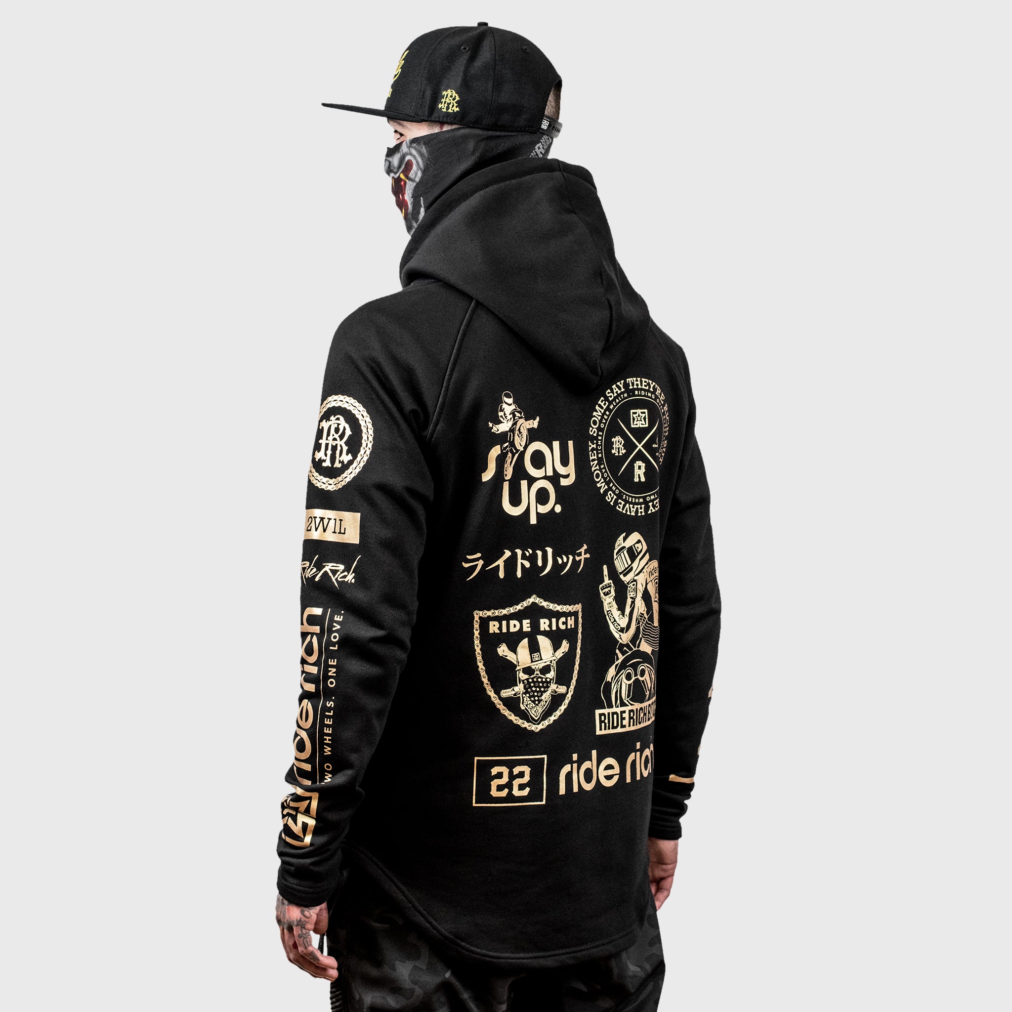 Branded V2 Scoop Pullover Hoodie {Gold on Black}