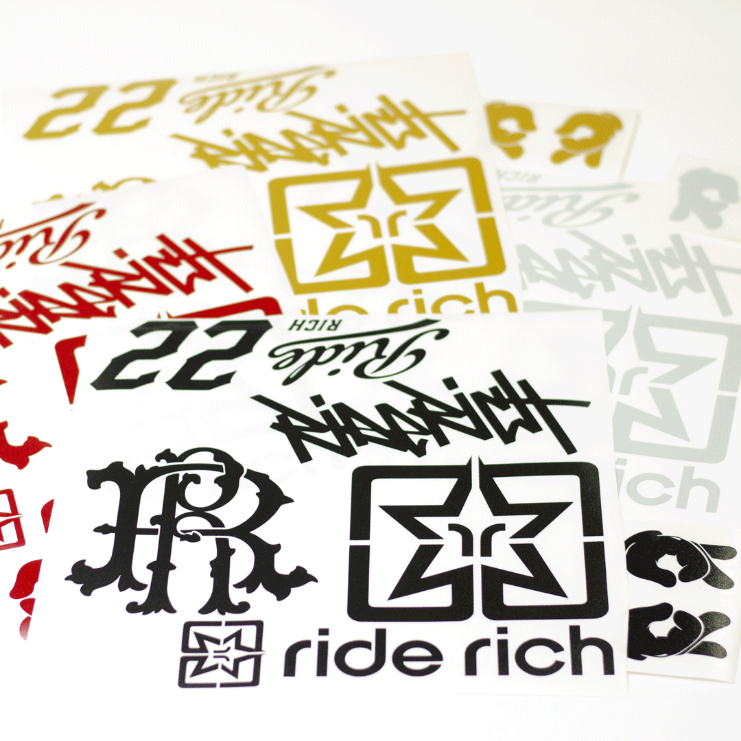 Reflective Ride Rich Helmet Vinyl Decal Kit