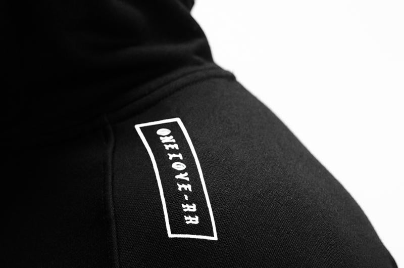 RR GP Scoop Pullover Hoodie {White on Black}