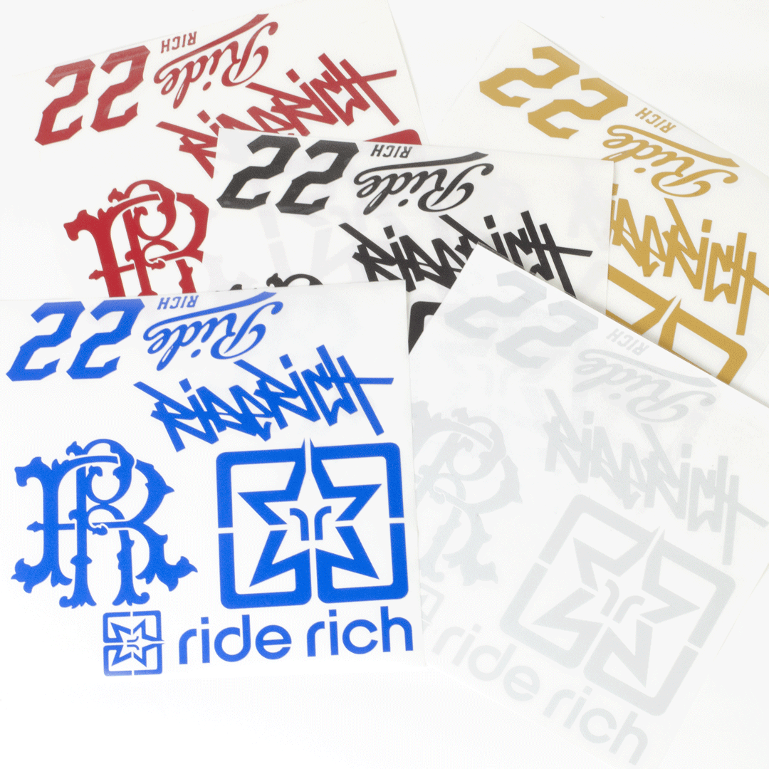Reflective Ride Rich Helmet Vinyl Decal Kit