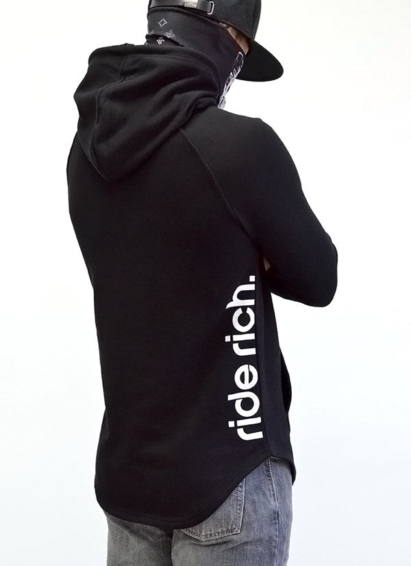 Ride Rich Emblem Scoop Pullover Hoodie View 3 - Motorcycle Hoodie