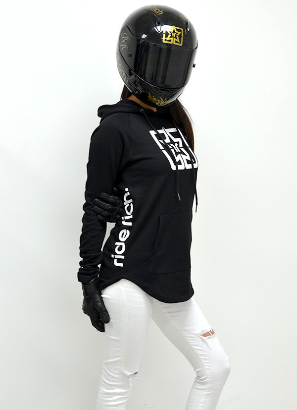 Ride Rich Emblem Scoop Pullover Hoodie View 9 - Motorcycle Hoodie