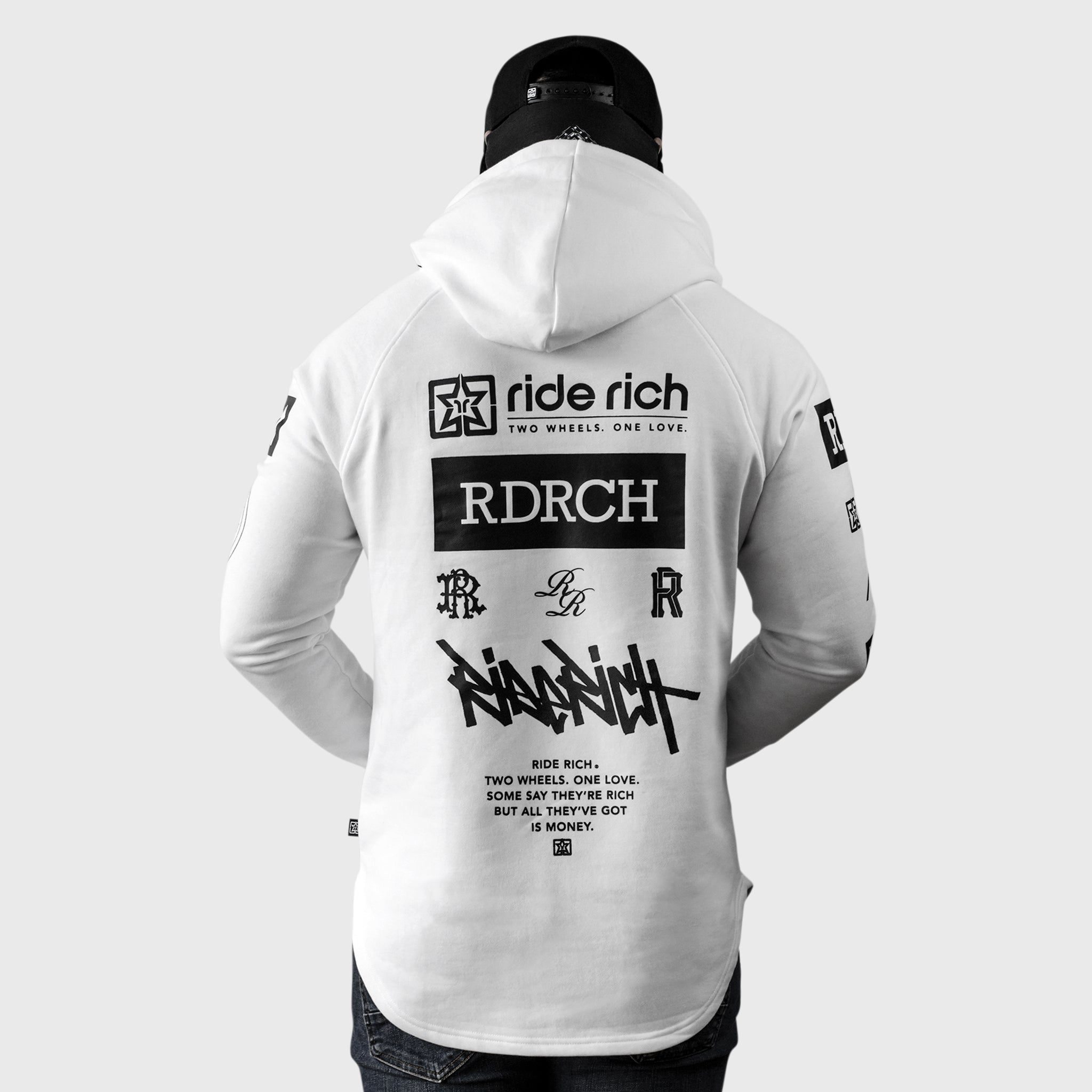 RR GP Scoop Pullover Hoodie {Black on White}
