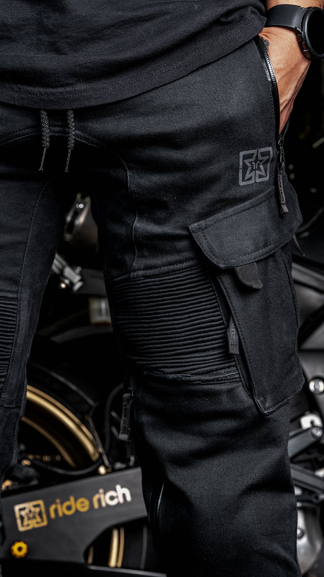 [Pre-Sale // Backorder] Unit 16™ Armoured Denim Cargo Joggers {Black}