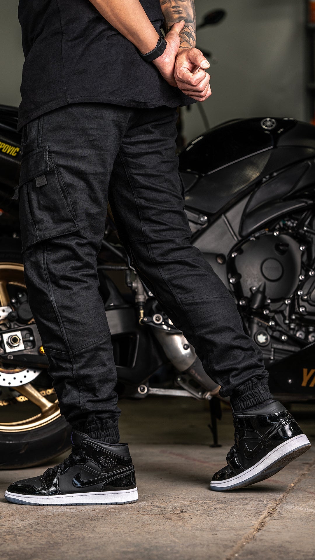 [Pre-Sale // Backorder] Unit 16™ Armoured Denim Cargo Joggers {Black}