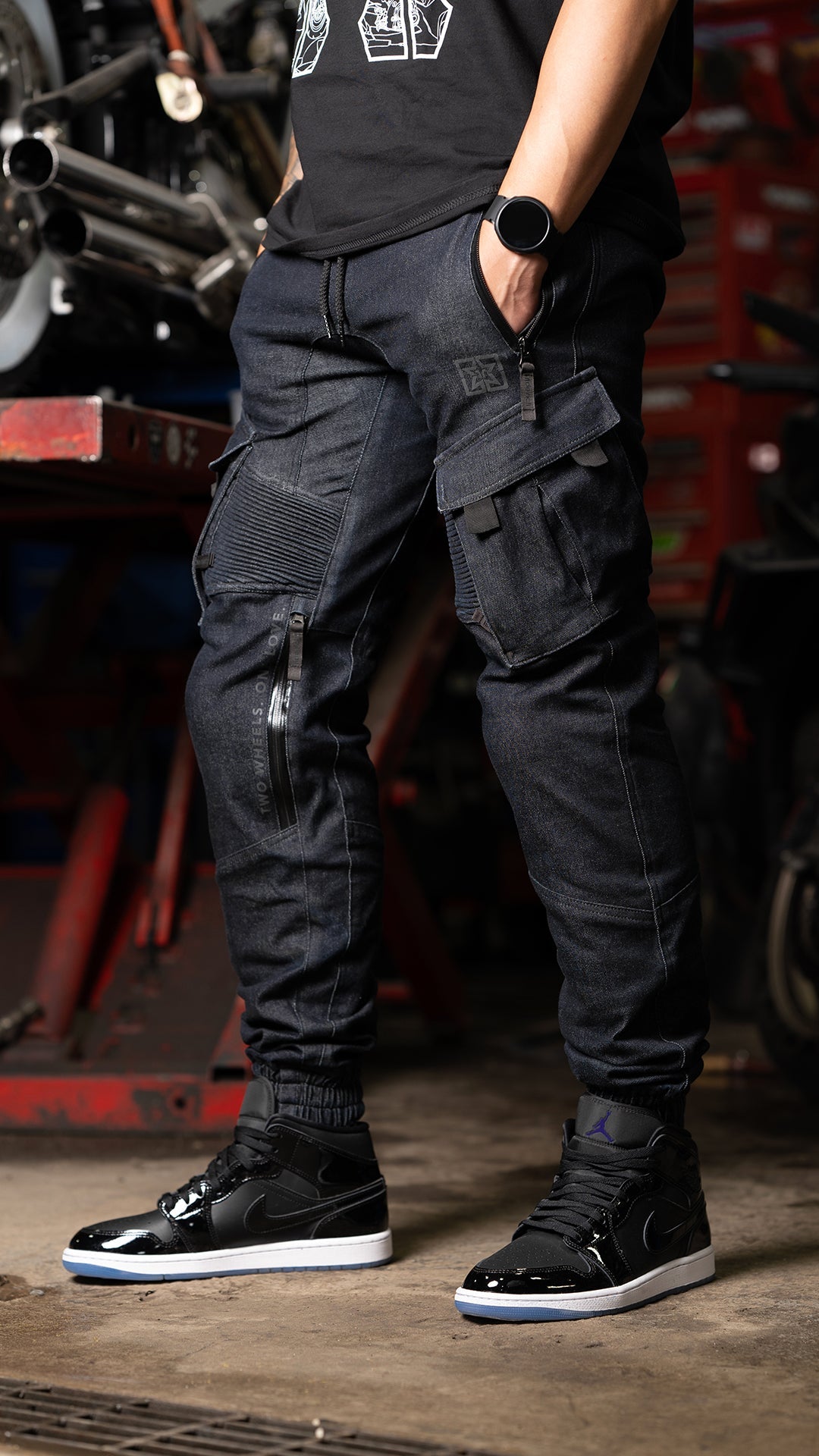 [Pre-Sale // Backorder] Unit 16™ Armoured Denim Cargo Joggers {Raw Indigo}