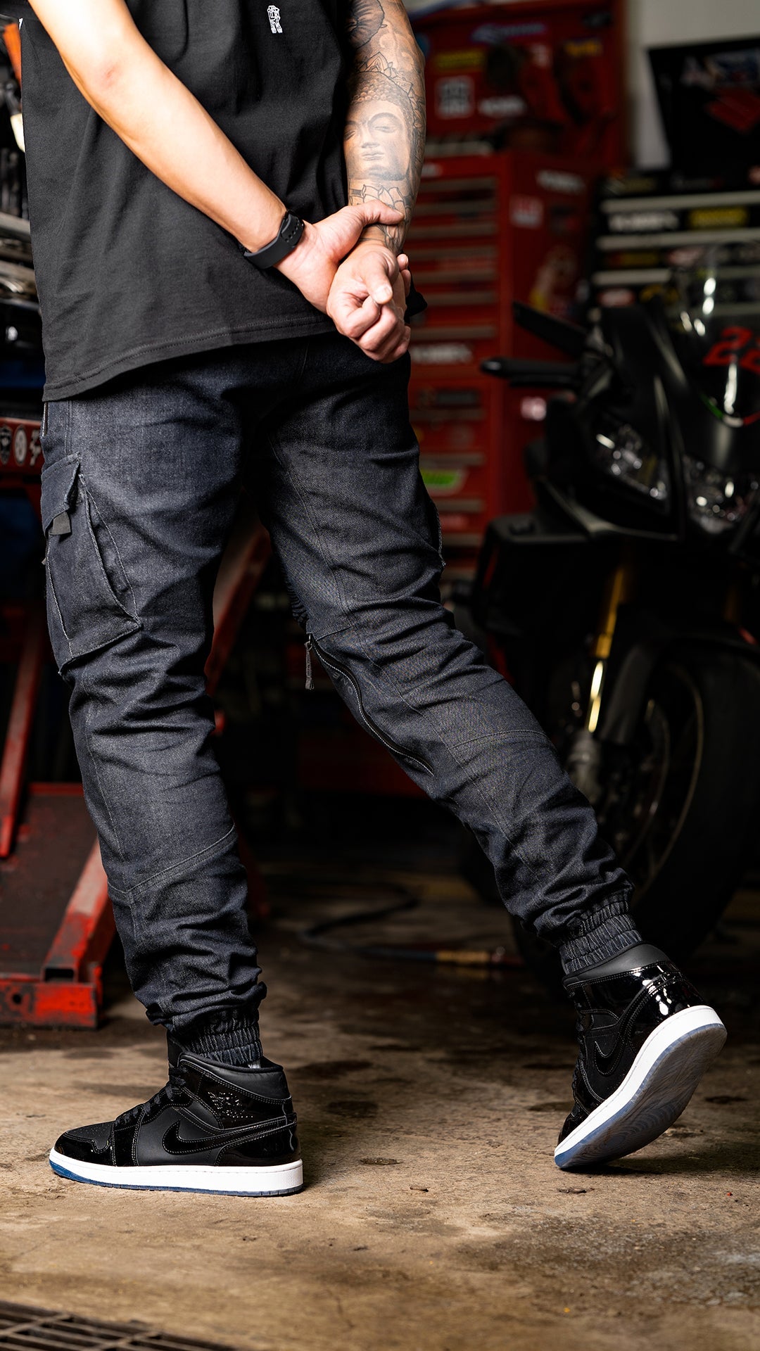 [Pre-Sale // Backorder] Unit 16™ Armoured Denim Cargo Joggers {Raw Indigo}