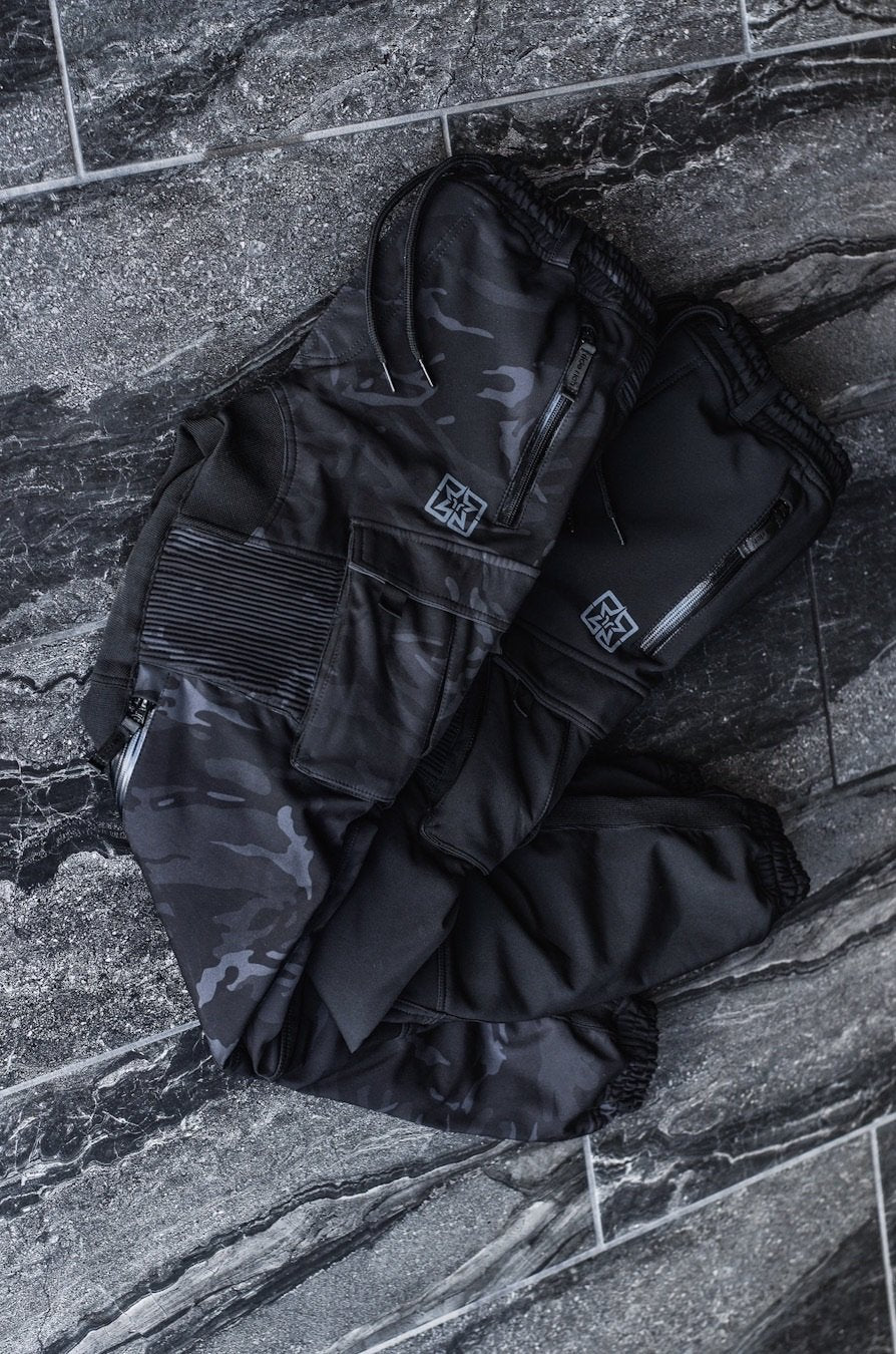 [Pre-Sale // Backorder] Unit 16™ Armoured Softshell Cargo Joggers {Black Camo}